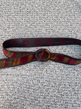 Hadley Pollet Tortoise shell buckle leather belt